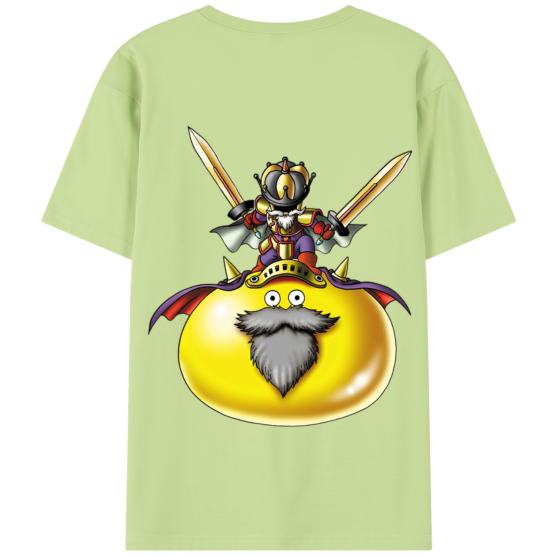 （画像用） ドラゴンクエスト Doragon Kuesuto Dragon Quest 綿100％半袖Tシャツ（背面プリント）